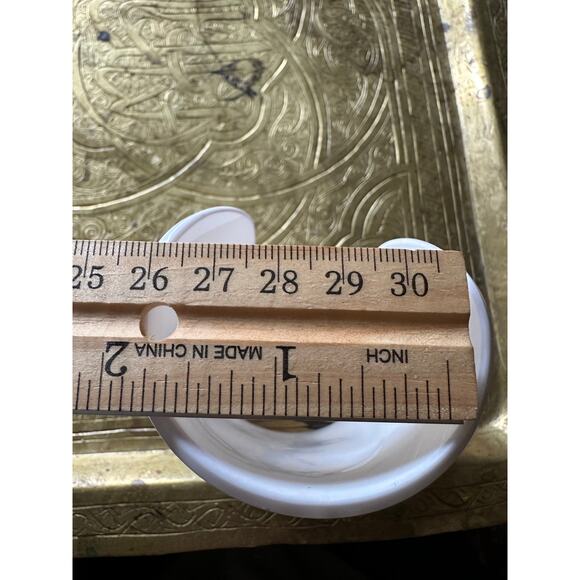 White Tory Burch Acrylic Cuff Bracelet logo lucite wide small - Picture 2 of 16